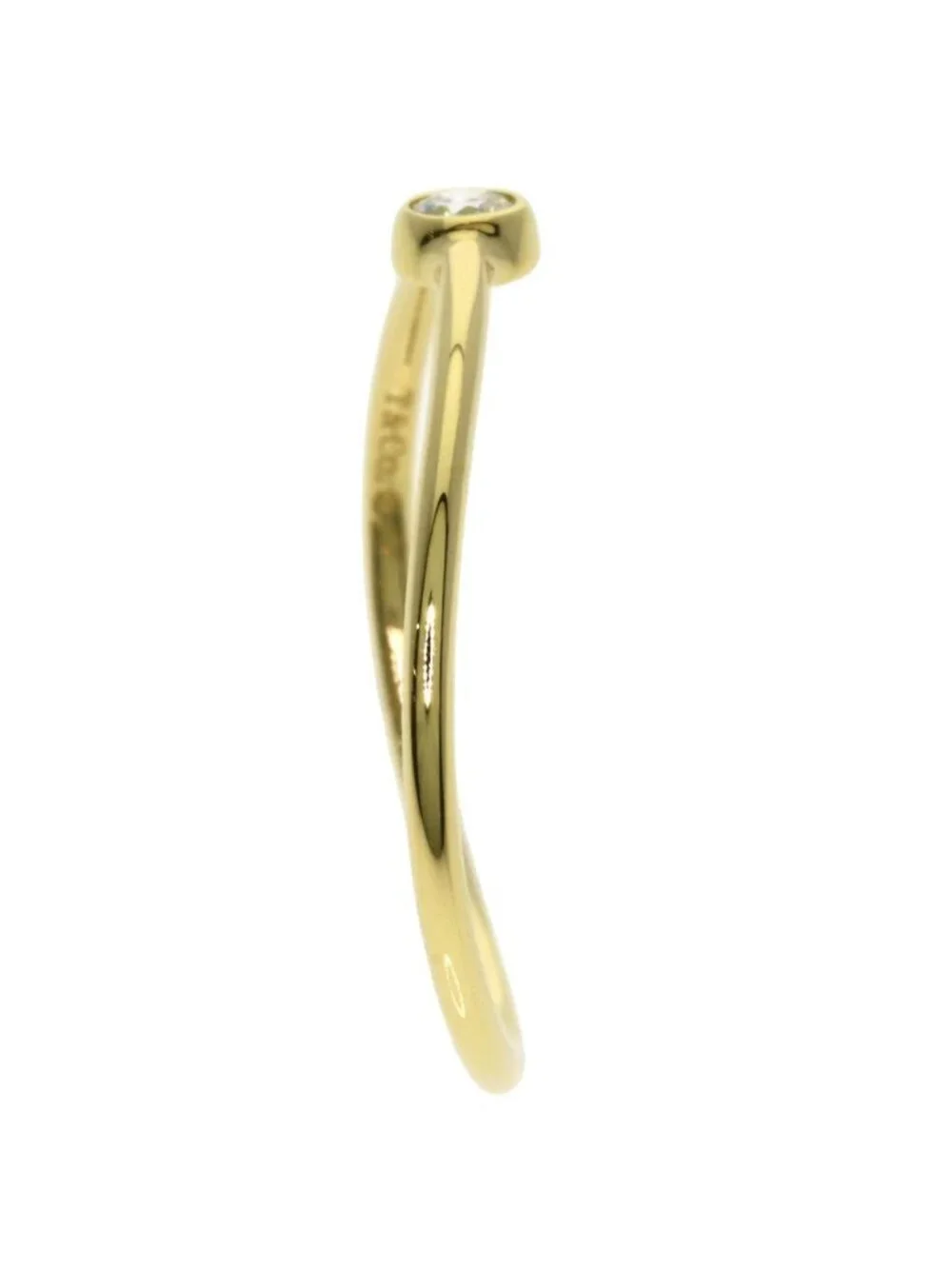Tiffany & Co Single Wave Diamond Ring 18k Yellow Gold